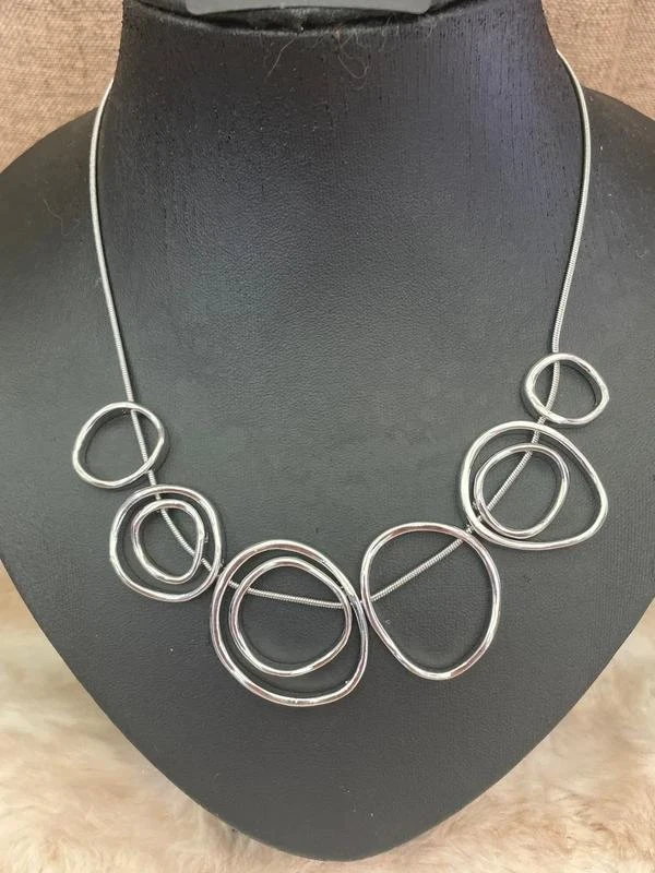 Abstract necklace and earring jewelry set – photo 2